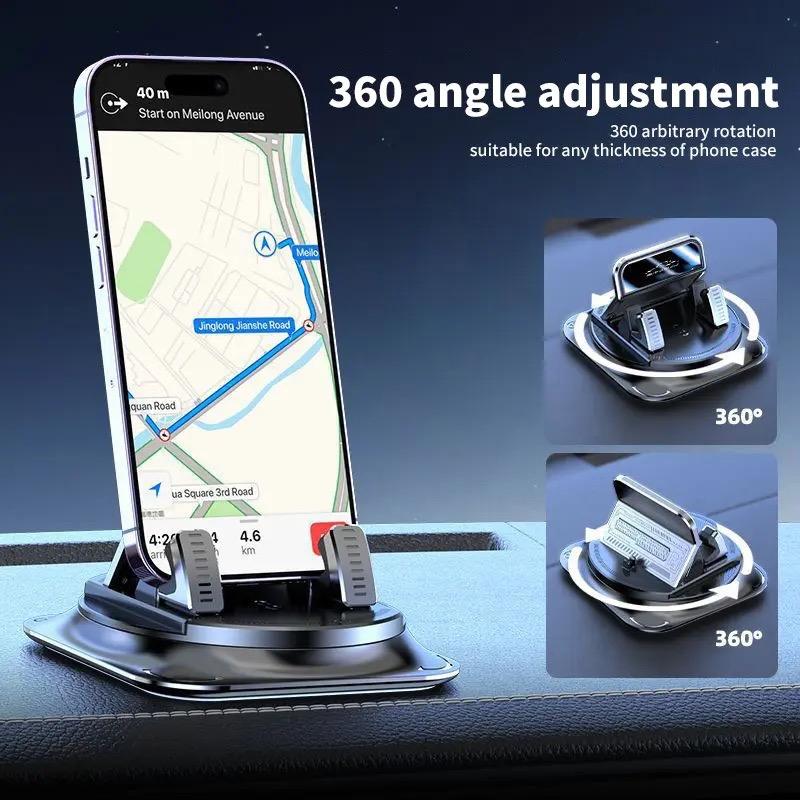 360° Universal Car Phone Mount — Anti-Slip Silicone Dashboard Holder with Full Rotation & Head-Up Navigation