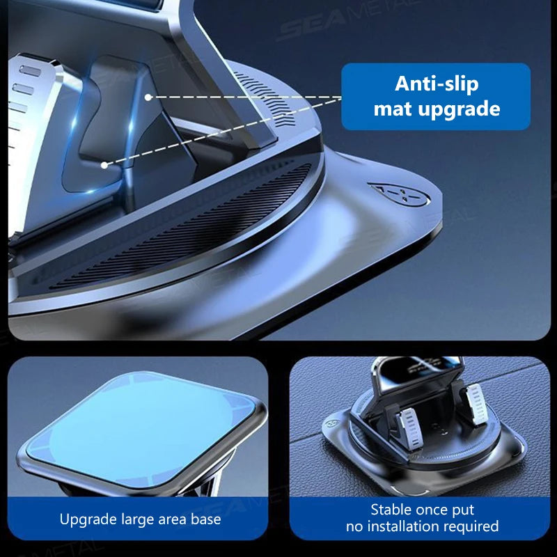 360° Universal Car Phone Mount — Anti-Slip Silicone Dashboard Holder with Full Rotation & Head-Up Navigation